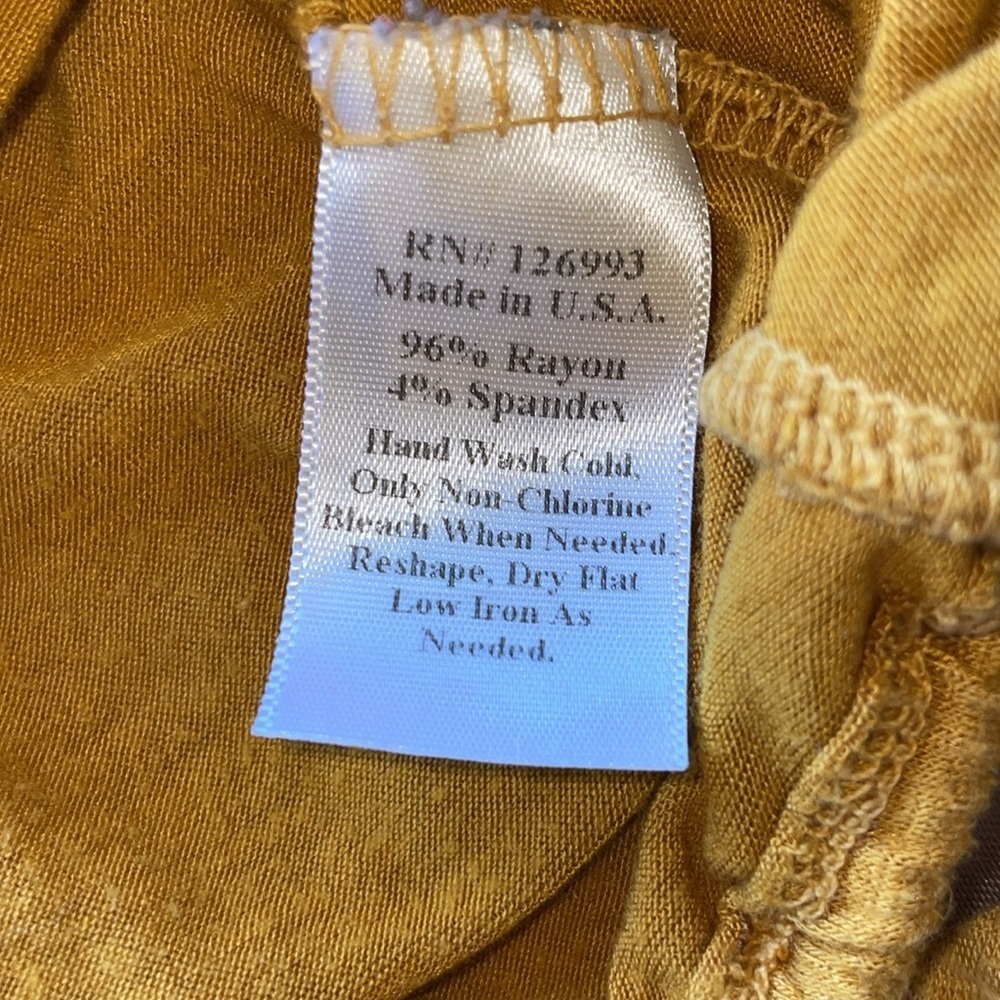 3/$20 Jule Yellow Gold & Amber Ombre Tied Waist Top Boho Chic - Picture 7 of 8